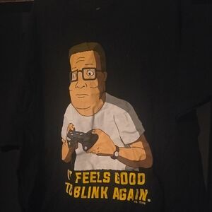 Black Graphic T-Shirt with Cartoon Print